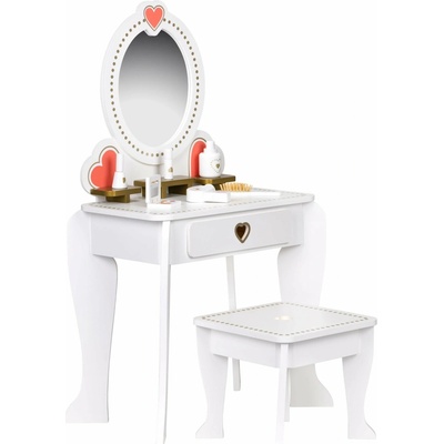 Dětský dřevěný toaletní stolek velký se zrcadlem pro dívku – Sleviste.cz