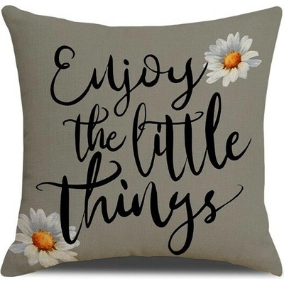 Textilomanie ENJOY THE LITTLE THINGS sivá 45 x 45 cm