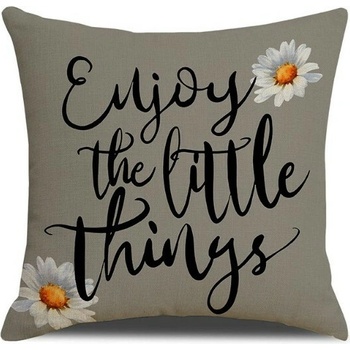 Textilomanie ENJOY THE LITTLE THINGS sivá 45 x 45 cm