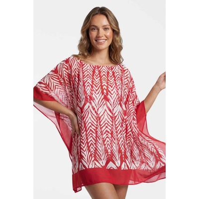Deidad dámský plážový kaftan červený DEIP206/Červeno-bílá