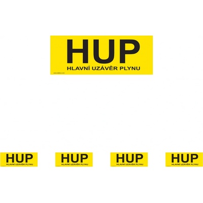 Walteco HUP - hlavní uzávěr plynu (žlutá), 210x80mm, plastová tabulka Množství: 5 ks , 20101BP1