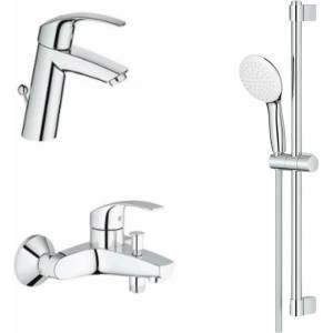 GROHE Комплект смесители за мивка и вана Grohe Eurosmart New M с хромиран душ комплект (23322001+33300002+27853003)