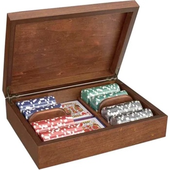 Modiano Дървена кутия Modiano - Radica, с 200 покер чипа и карти