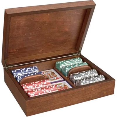 Modiano Дървена кутия Modiano - Radica, с 200 покер чипа и карти