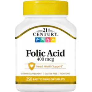 21st Century Folic Acid 400 mcg [250 Таблетки]