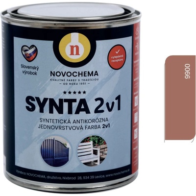 NOVOCHEMA SYNTA 2v1 syntetická antikorozní jednovrstvá barva 2v1 0.75 kg 9900 Měděná