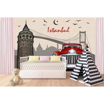 Dimex MA-5-2177 Samolepicí vliesová fototapeta na zeď Istanbul retro plakát rozměry 375 x 250 cm