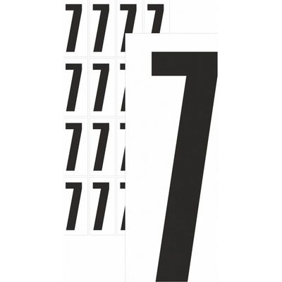 Čísla samolepící 7 černá samolepící vinylová fólie 15 mm písmo - aršík 36 ks – Zboží Dáma