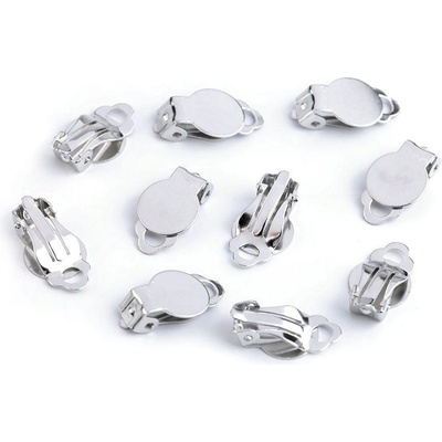 Prima-obchod Náušnicové klipsové zapínání s lůžkem 10x18 mm, barva platina