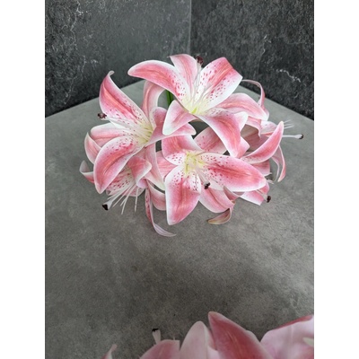 lacne-dekoracie.sk Kytička/zväzok ľalia 343B 32cm X6 ružová