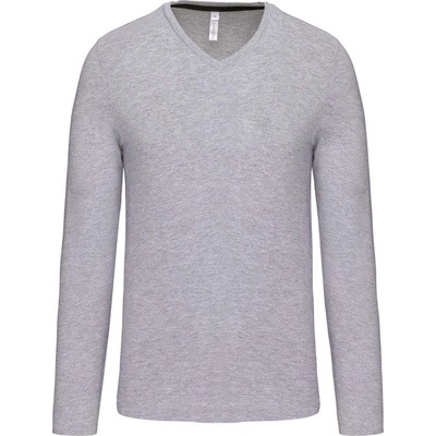 Kariban v-neck k358 / Мъжка тениска с дълъг ръкав - оксфордско сиво xxxl (20k35839813)
