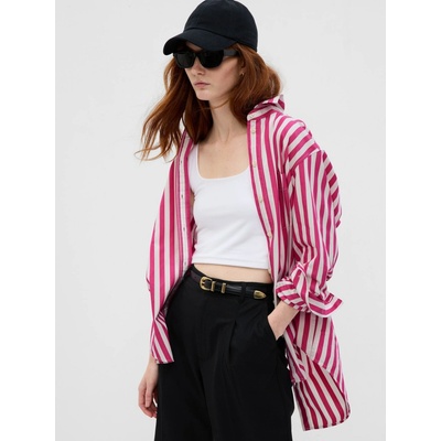 Gap 595237-00 pruhovaná košile oversize d růžová