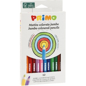 Primo Цветни моливи primo джъмбо шестоъгълни 12 броя 510maxi12e (510maxi12e)