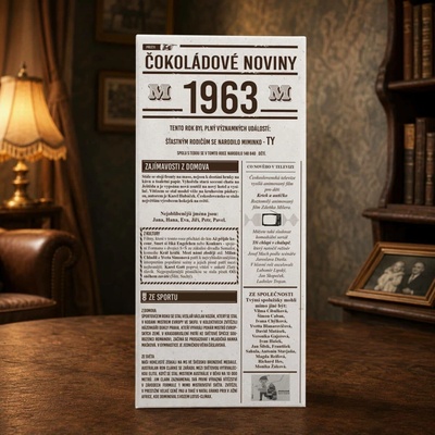 Čokoládové noviny Dárková mléčná rok narození 1963 100 g