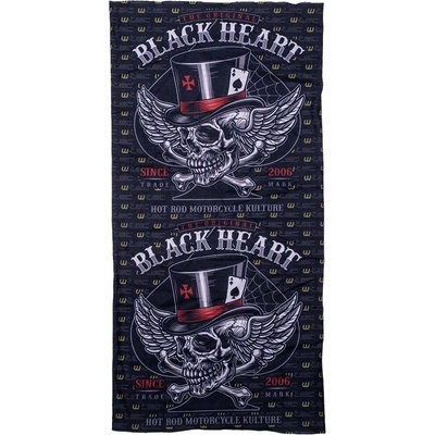 W-TEC Black Heart Scarfest Wings Skull