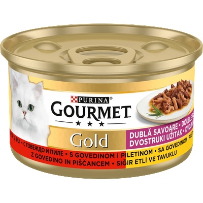 Gourmet Gold Двойно удоволствие, Говеждо и Пиле - 0.085кг