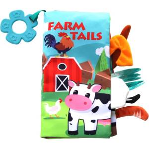 KikkaBoo Текстилна книжка с чесалка Kikkaboo - Farm tails (31201010269)