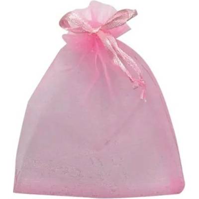 Anděl Pytlík organza růžový 7 x 9 cm