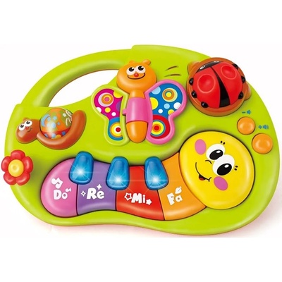 Hola Toys Музикална играчка Hola Toys - Пиано, Усмихнато червейче (110349)