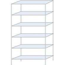 Schulte Regál Taranis 250 x 130 x 40 cm 6 polic stříbrný