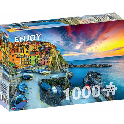 ENJOY Přístav Manarola při západu slunce Cinque Terre Itálie 1000 dielov