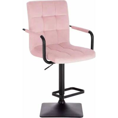 LuxuryForm Design Verona Black Velur na čiernej hranatej podstave ružová