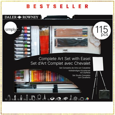 Velký umělecký set Daler-Rowney se stojanem