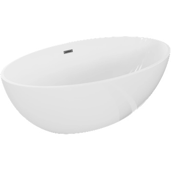 Mexen Nike самостоятелна вана 175 x 100 см, бяла, преливник gun gray четкан - 54071751000-66 (54071751000-66)