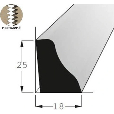 Podlahová nastavovaná lišta P 2518, smrk, délka 240 cm