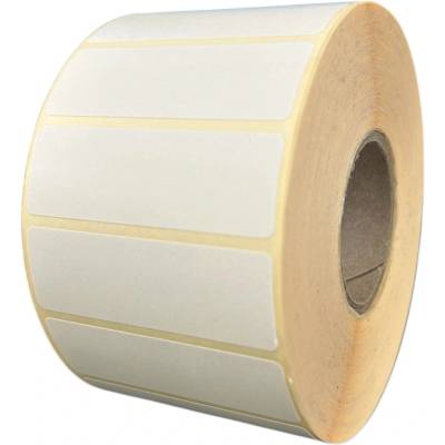 Papierová Etiketa 60 mm x 20 mm, Pololesklý papier, Biela, Dutinka 40 mm, 2500 ks/kotúč, Odlepiteľné lepidlo, Priemer kotúča 106 mm