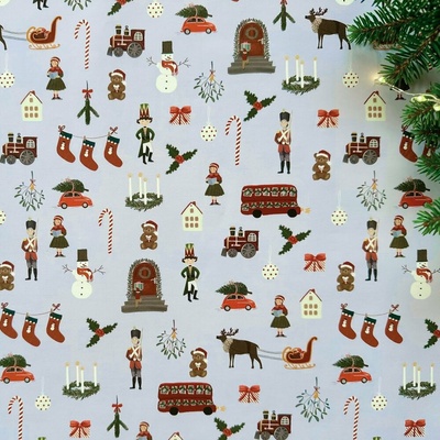 Be Nice EKO vánoční balicí papír Anglická pohádka modrý 68 x 98 cm – Zboží Dáma