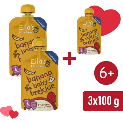 Ella's Kitchen BIO vrecko banán s jogurtem 3 x 100 g