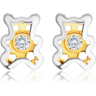 Šperky eshop Diamantové z kombinovaného zlata medvídek s čirým briliantem BT506.65