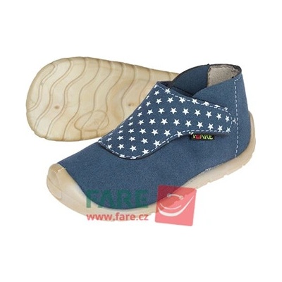 Fare capáčky Barefoot 5022 suchý zip Modrá/hvězdičky