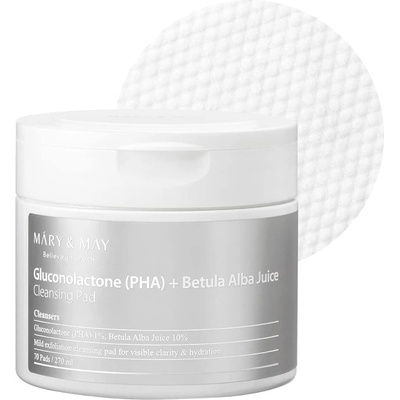 Mary&May Gluconolactone (PHA)+Betula Alba Juice Cleansing Pad čisticí a peelingové tampony 70 ks