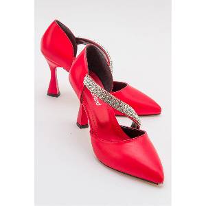 Moda Trend Дамски елегантни обувки с ток - Червени #385468 (385468_Червен)