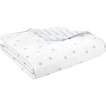 Bianca Бяло-синьо памучно капитонирано детско покривало за легло 135x190 cm Mini Star & Stripes - Bianca (BD/60571/R/20020/BL)
