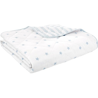 Bianca Бяло-синьо памучно капитонирано детско покривало за легло 135x190 cm Mini Star & Stripes - Bianca (BD/60571/R/20020/BL)