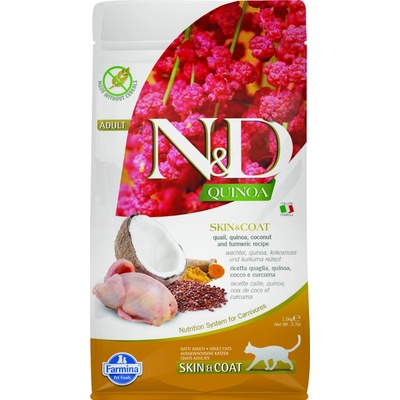N&D GF Quinoa Cat Skin&Coat Quail & Coconut 1,5 kg