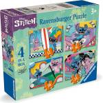 Ravensburger Детски пъзел Ravensburger 4 в 1 - Лило и Стич се забавляват (7012004106) - ozone
