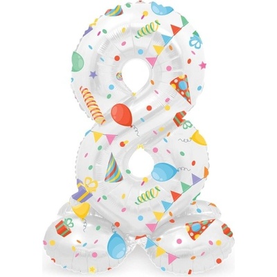 Folat Balónek fóliový číslo 8 samostojné Veselá party 41 cm