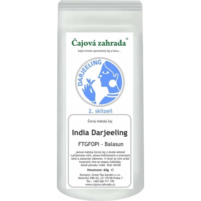 Čajová zahrada India Darjeeling FTGFOPI Balasun černý čaj 60 g