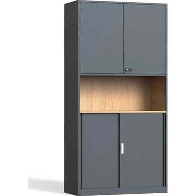 Enprag Plechová skříň s křídlovými a posuvnými dveřmi