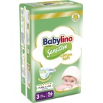 Babylino Бебешки пелени Babylino - Sensitive, Cotton Soft, VP, размер 3, 4-9 kg, 56 броя (825701) - ozone