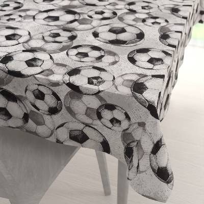 Biante bavlna obdĺžnikový obrus Sandra SA-776 Čierno-sivé futbalové lopty 80x120 cm