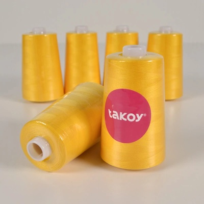 Takoy Overlock / coverlock polyesterová niť TKY 5000 farba žltá