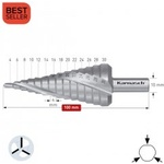 Karnasch Стъпално свредло Ø 4-30 mm (x 4 mm), HSS-XE без покритие, 3x спирален канал, BESTSELLER (1427)