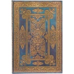 Paperblanks Blue Luxe (Luxe Design) Midi Lined Hardback Journal (Elastic Band Closure) | Paperblanks
