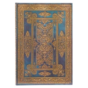 Paperblanks Blue Luxe (Luxe Design) Midi Lined Hardback Journal (Elastic Band Closure) | Paperblanks
