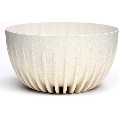 Kinekus Kvetináč plastový 24 cm, výška 14 cm, MIRA ECO WOOD, krémový